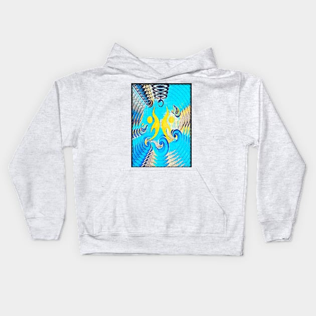 Free dive ocean abstract Kids Hoodie by SilverPixieArt